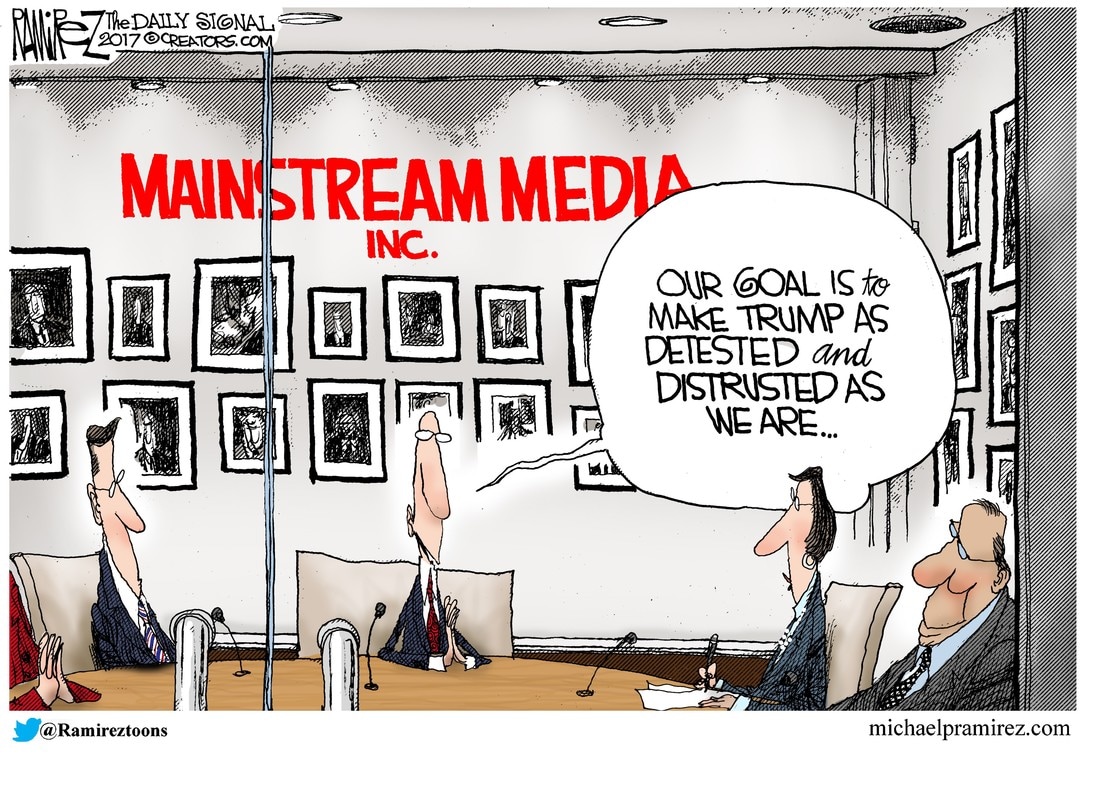 Image result for Trump and the media cartoons